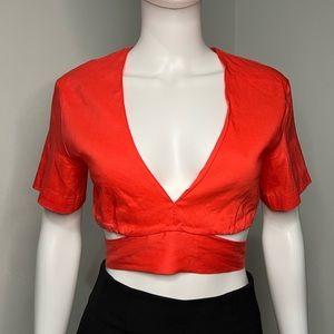 Zara beautiful orange crop top
